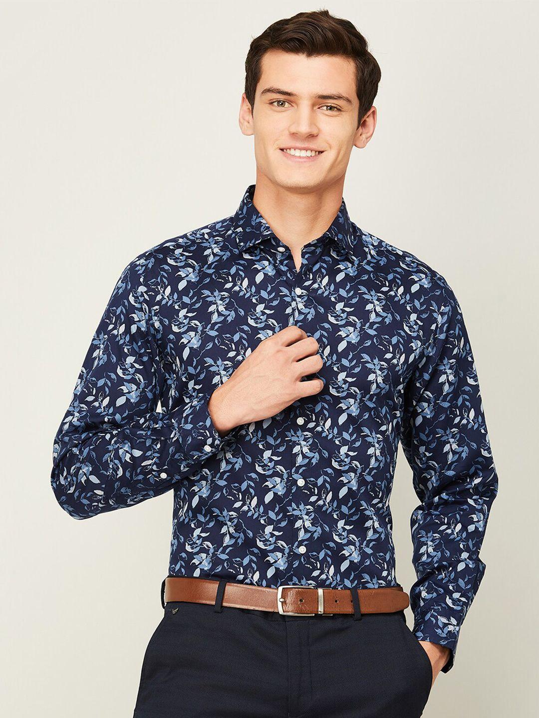 code by lifestyle floral print cotton formal shirt