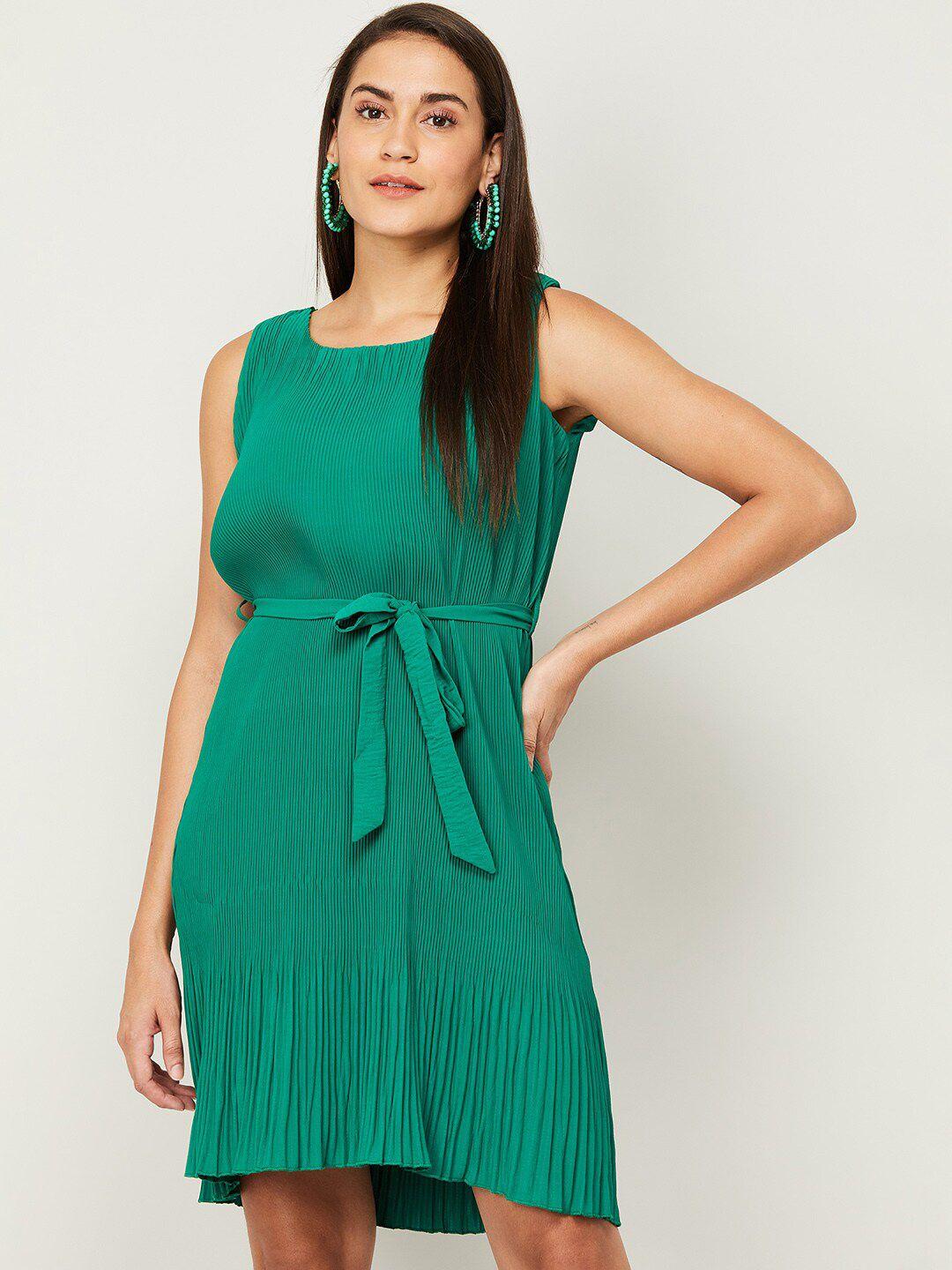 code by lifestyle green a-line dress
