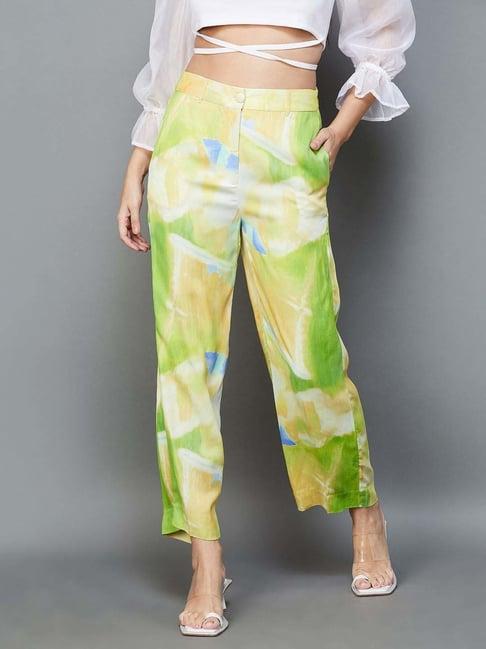 code by lifestyle green printed pants