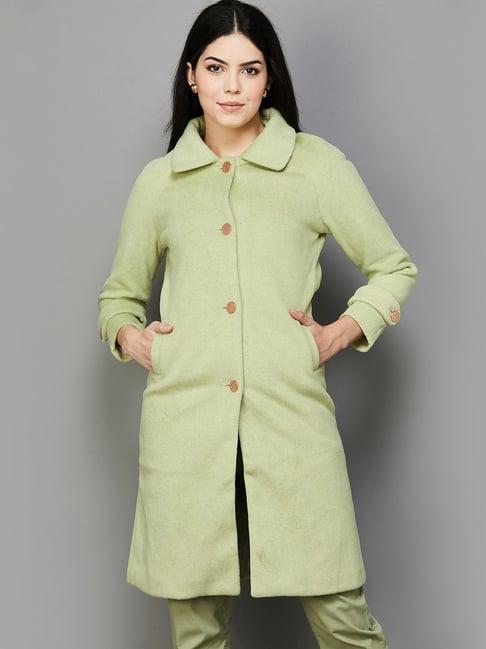 code by lifestyle green regular fit long jacket