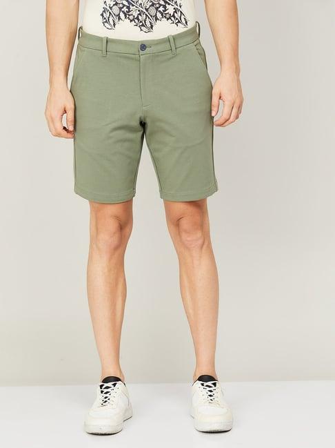 code by lifestyle green regular fit shorts