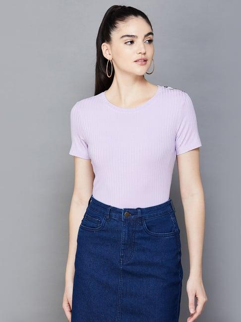 code by lifestyle lilac regular fit top