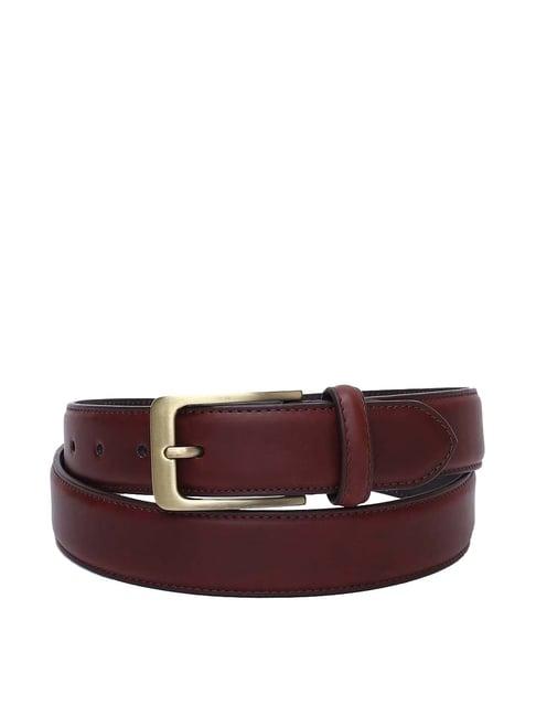 code by lifestyle maroon leather waist belt for men