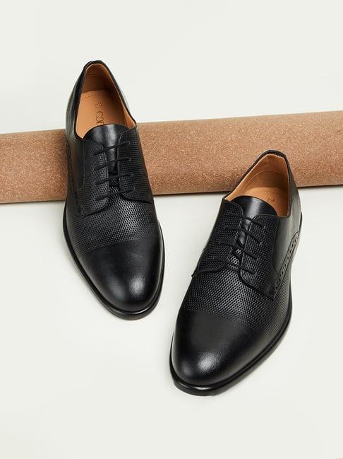 code by lifestyle men's black derby shoes