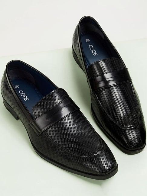 code by lifestyle men's black formal loafers