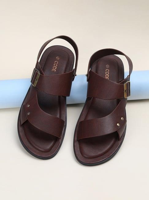 code by lifestyle men's brown back strap sandals