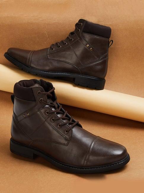 code by lifestyle men's brown derby boots