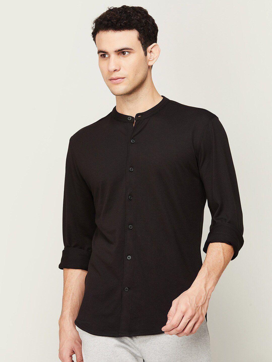 code by lifestyle men black casual shirt