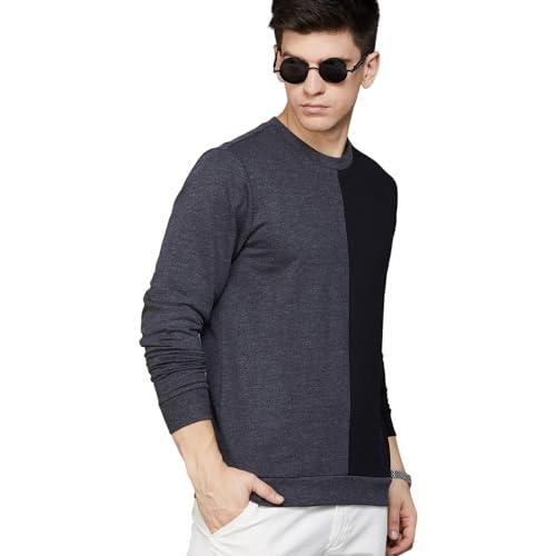 code by lifestyle men black cotton regular fit solid sweat shirt_s