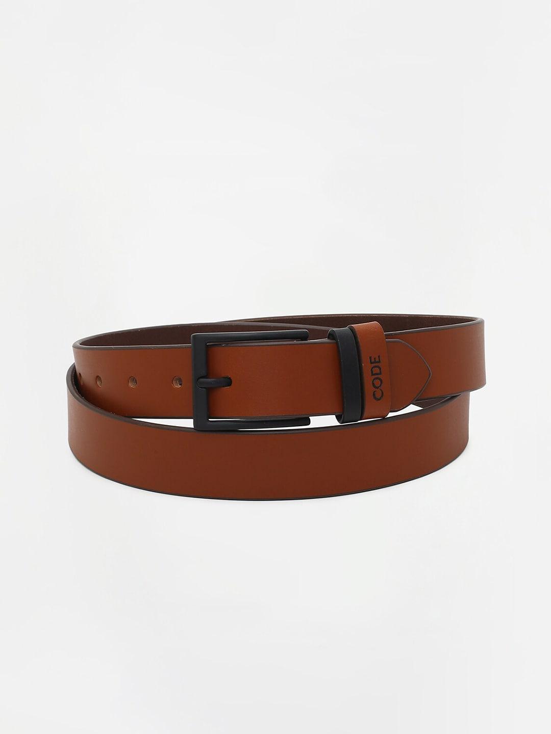 code by lifestyle men brown leather belt