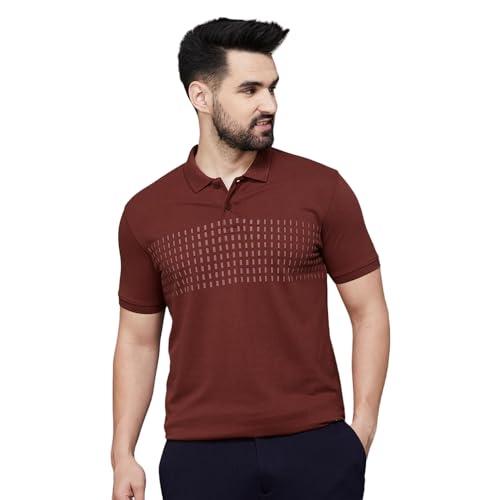 code by lifestyle men burgandy cotton regular fit solid t shirt_s