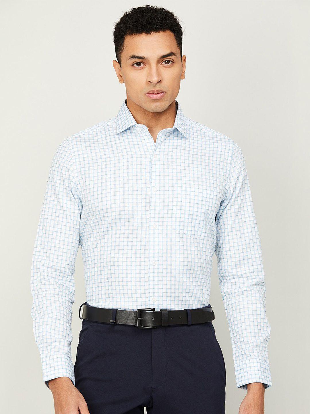 code by lifestyle men comfort checked formal cotton shirt