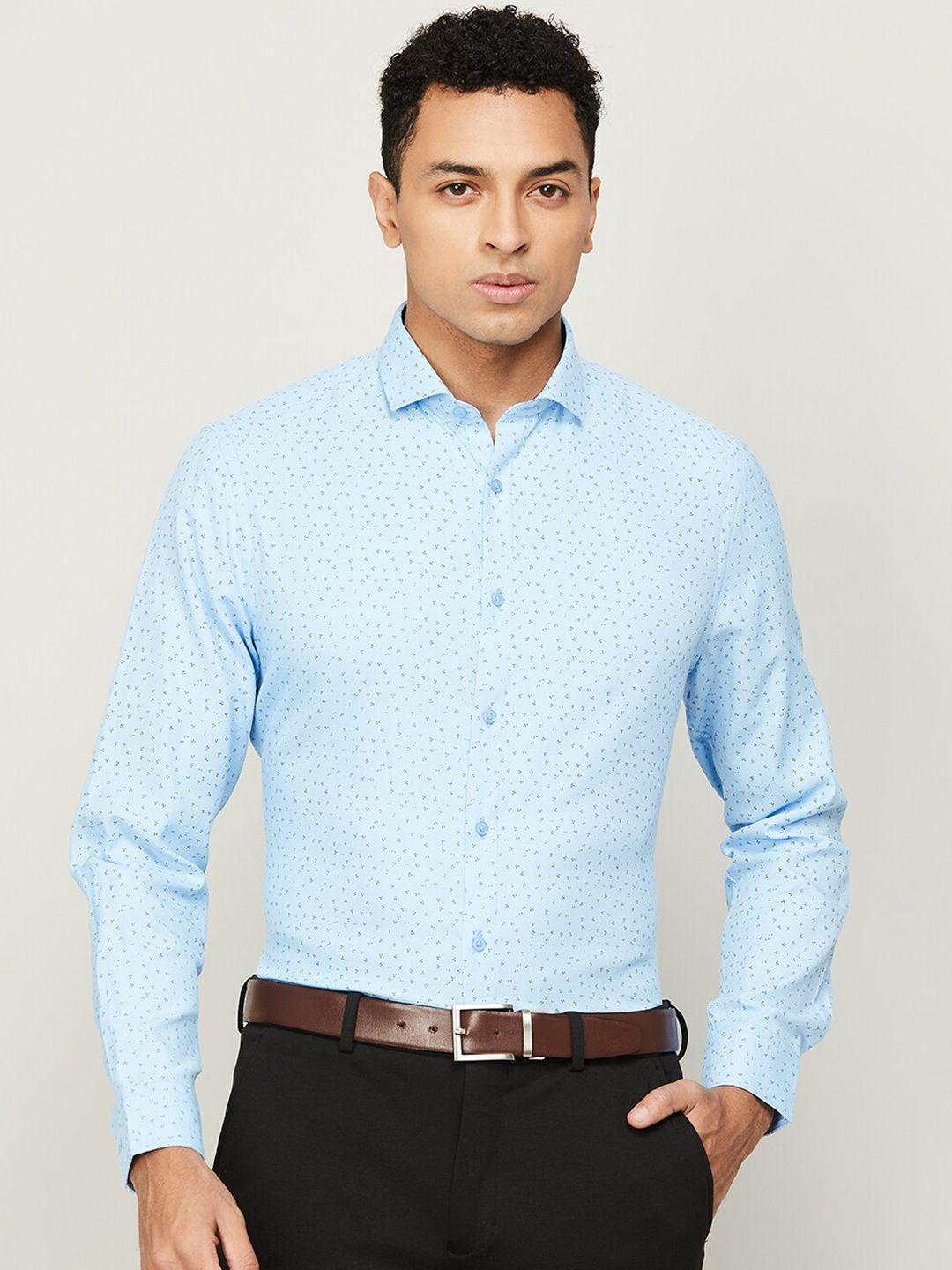 code by lifestyle men floral printed cotton formal shirt