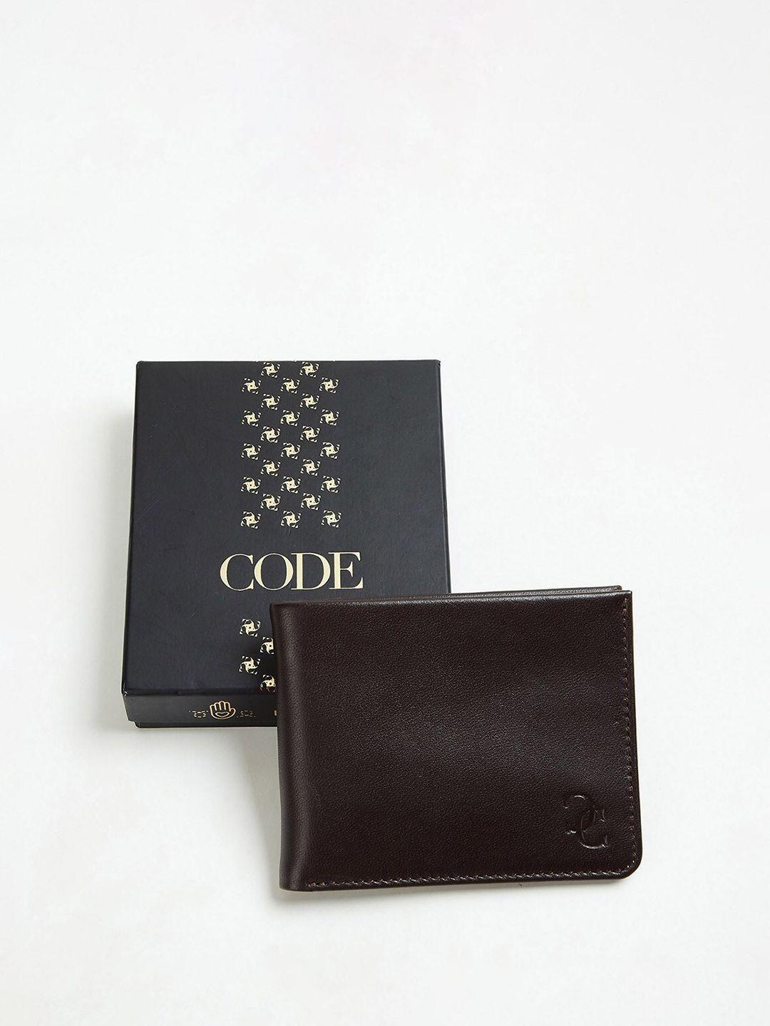 code by lifestyle men leather two fold wallet