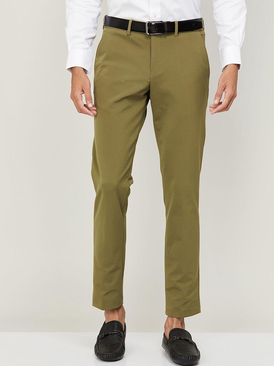 code by lifestyle men mid-rise formal trousers