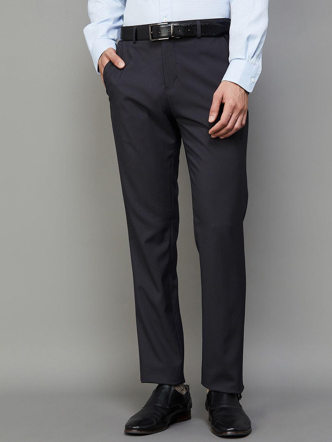 code by lifestyle men mid-rise formal trousers