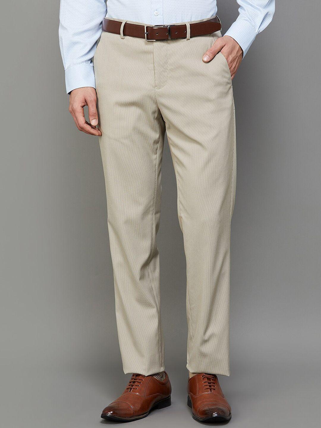 code by lifestyle men mid-rise formal trousers