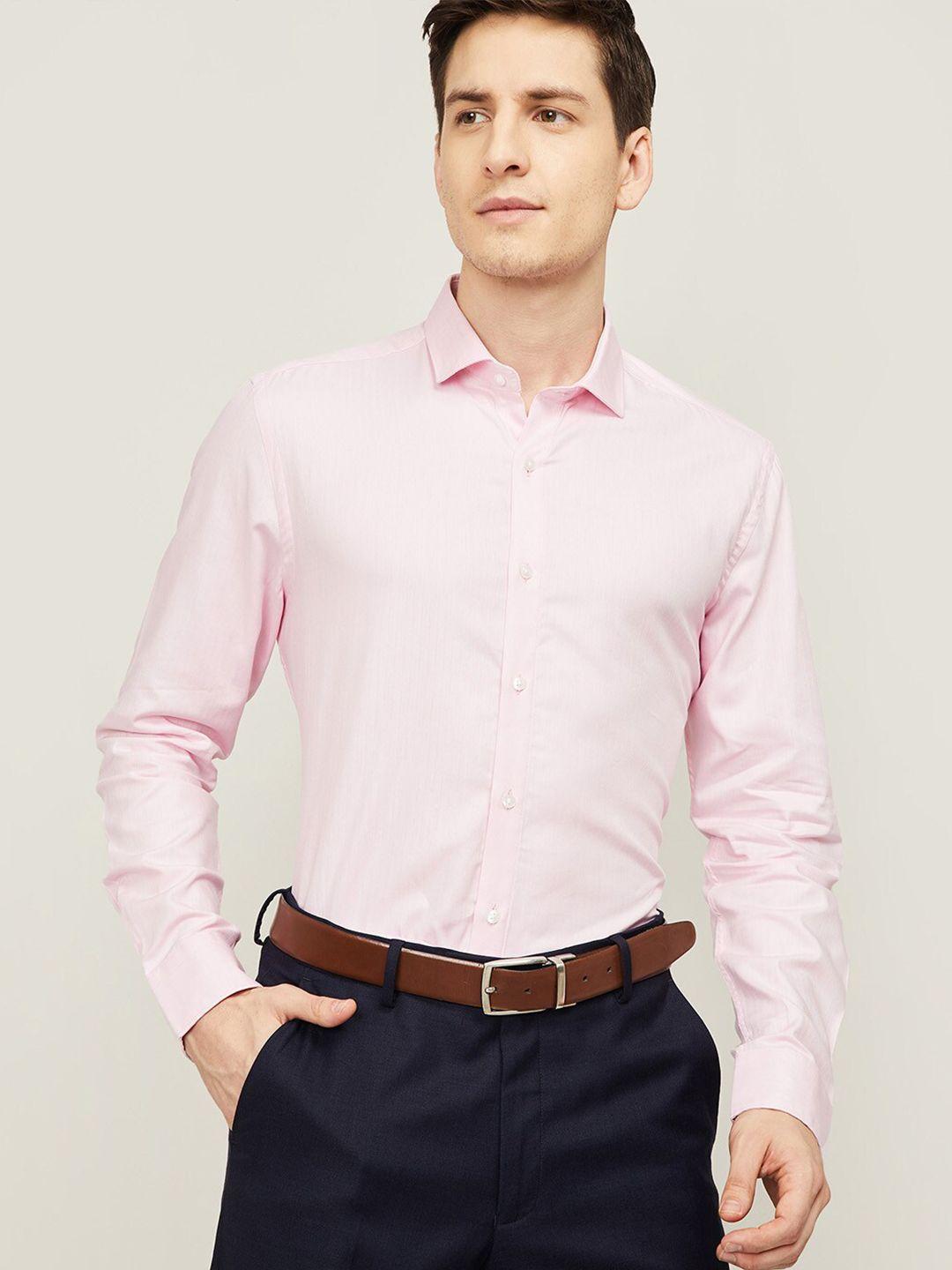 code by lifestyle men pink formal shirt