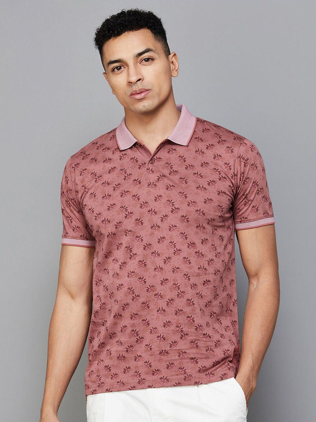 code by lifestyle men printed polo collar pockets slim fit t-shirt