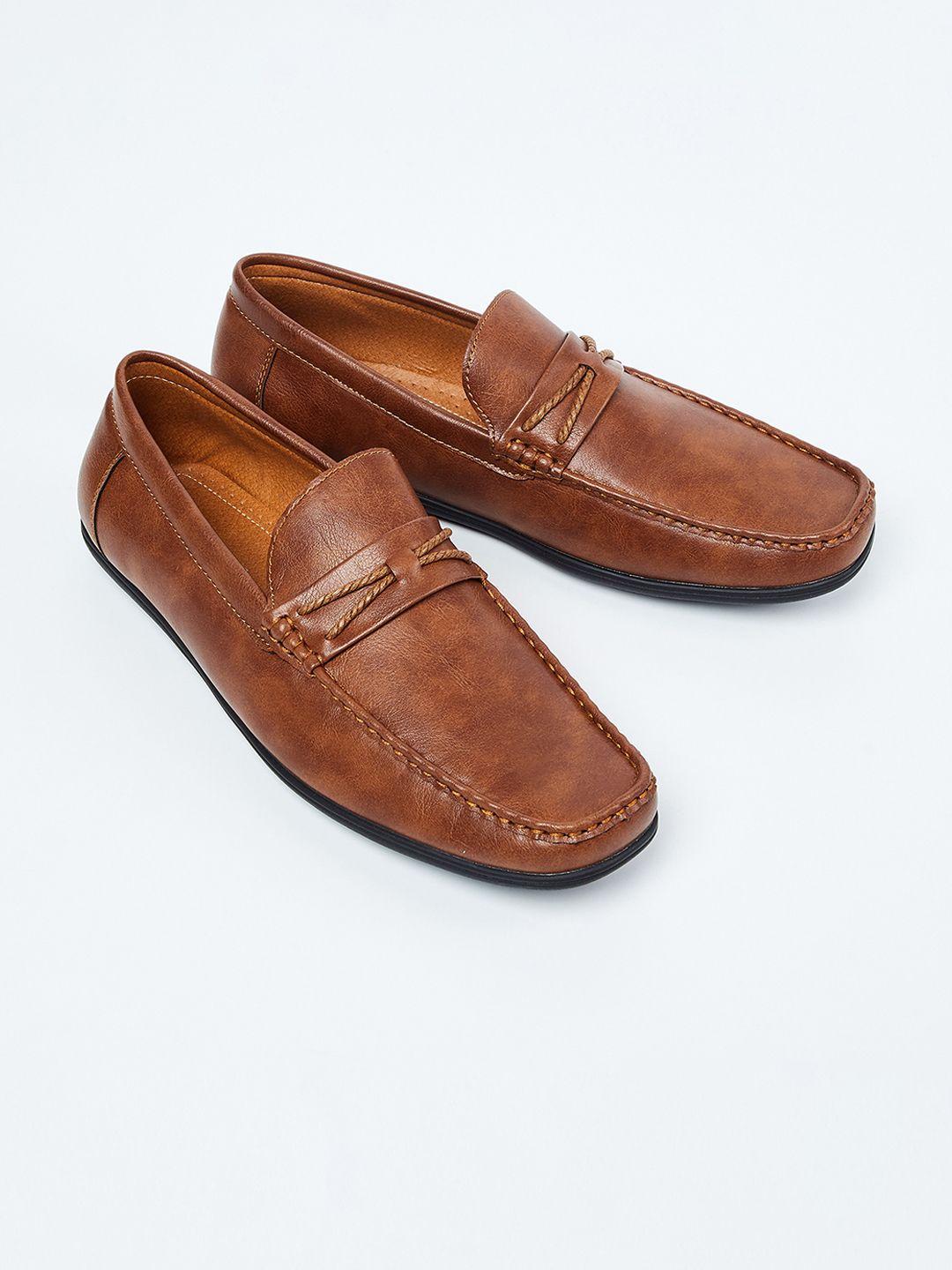 code by lifestyle men tan brown formal loafers