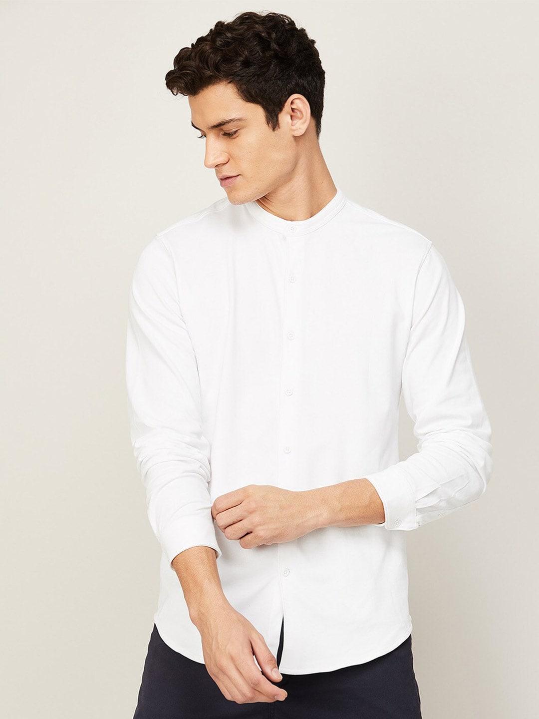 code by lifestyle men white casual shirt