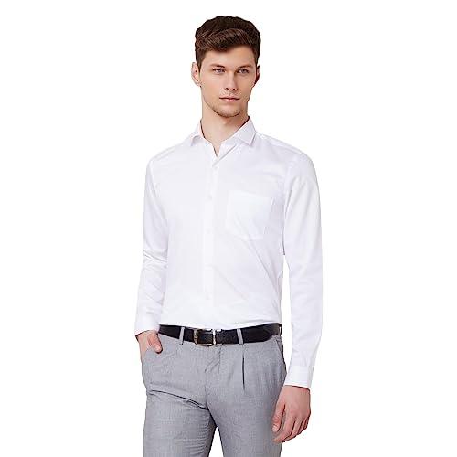 code by lifestyle men white cotton regular fit solid shirt - 42