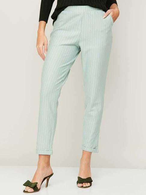 code by lifestyle mint green striped pants