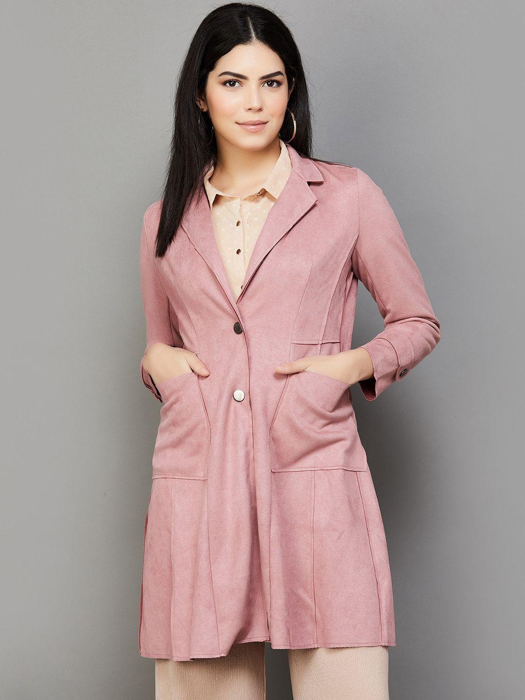 code by lifestyle notched lapel collar long sleeves longline overcoat