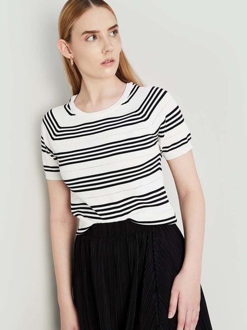 code by lifestyle off-white striped t-shirt