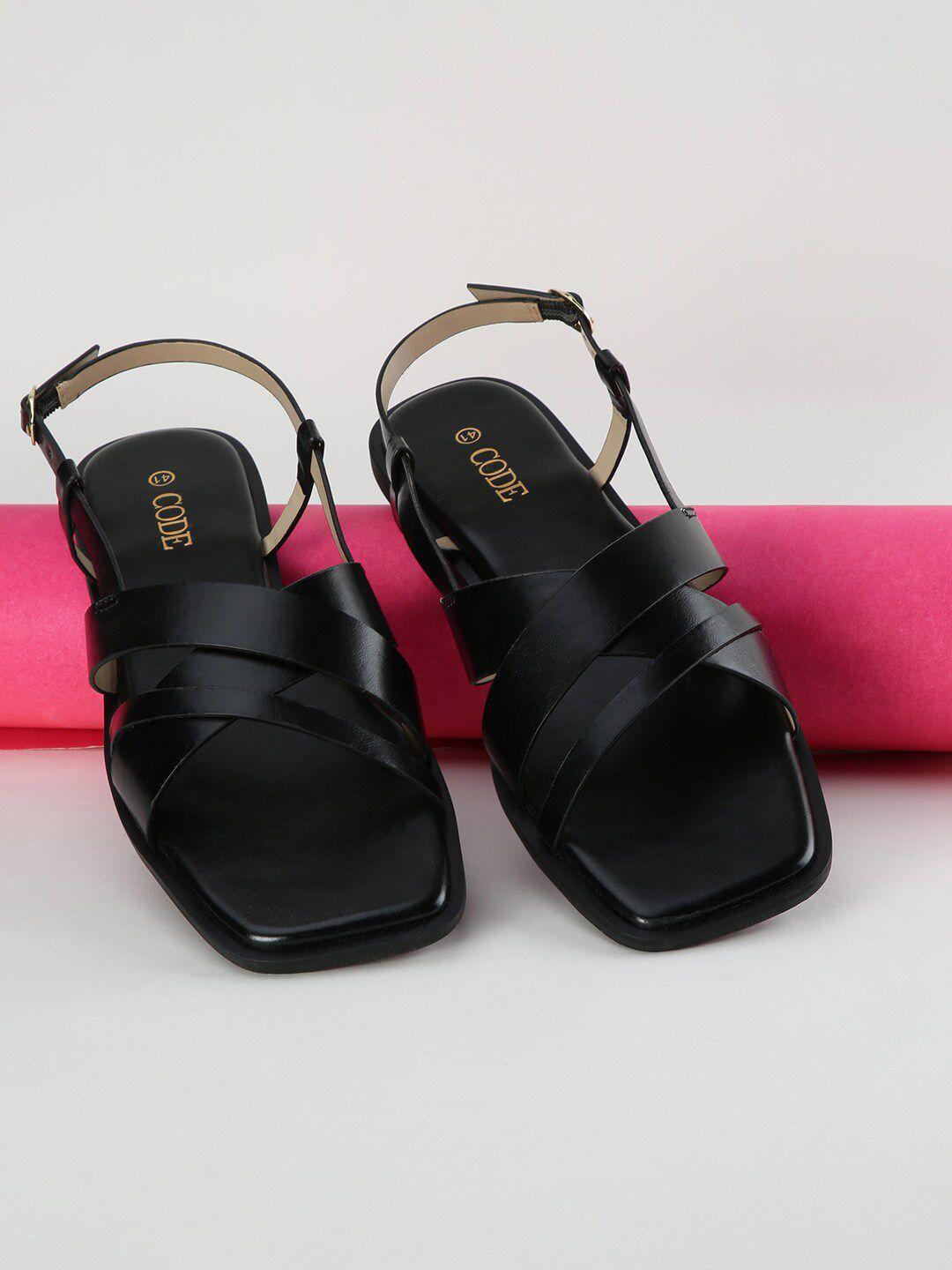 code by lifestyle open toe flats with backstrap