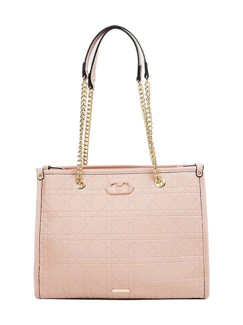 code by lifestyle pink textured tote bag