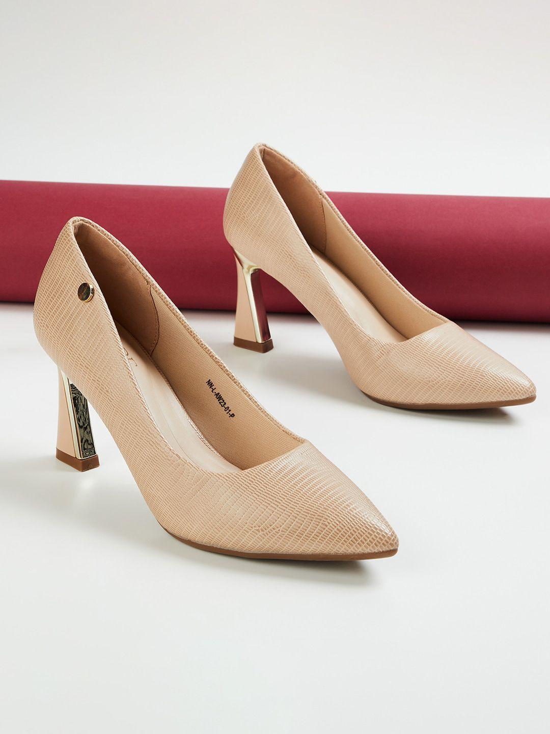 code by lifestyle pointed toe textured slim pumps