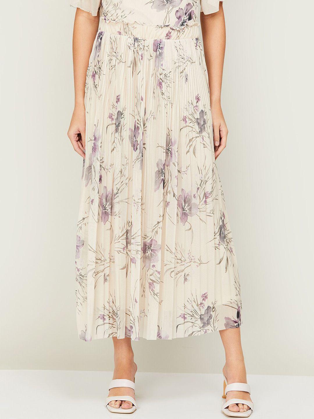 code by lifestyle printed maxi a-line skirt