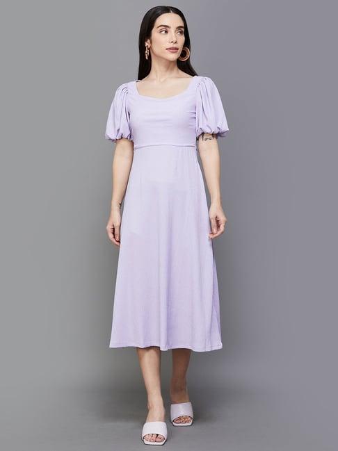 code by lifestyle purple a-line dress