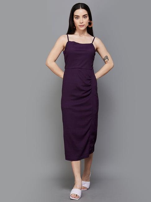 code by lifestyle purple bodycon dress