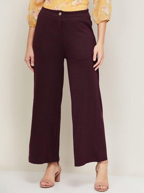 code by lifestyle purple chequered pants