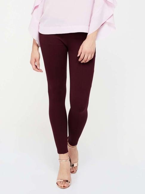 code by lifestyle purple mid rise pants