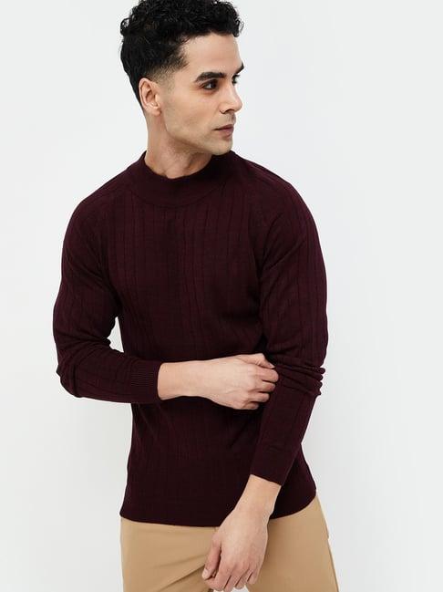 code by lifestyle red regular fit sweater