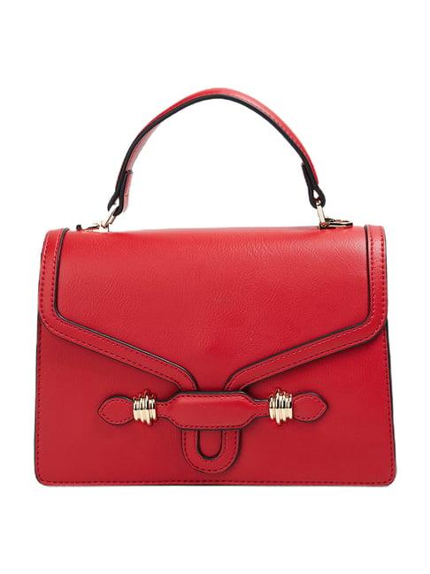 code by lifestyle red satchel handbag
