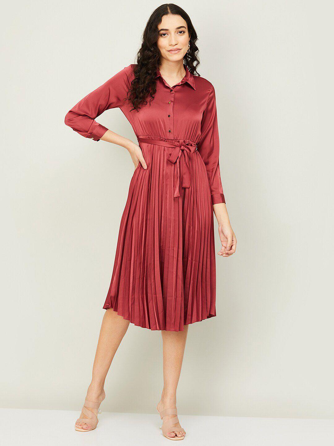 code by lifestyle red striped shirt midi dress