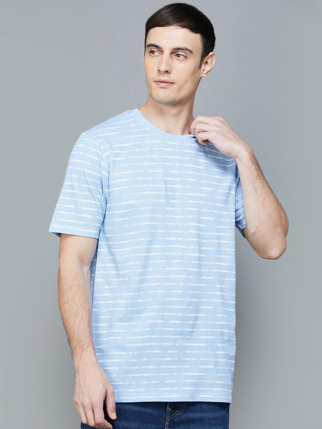 code by lifestyle regular fit striped round neck cotton casual t-shirt