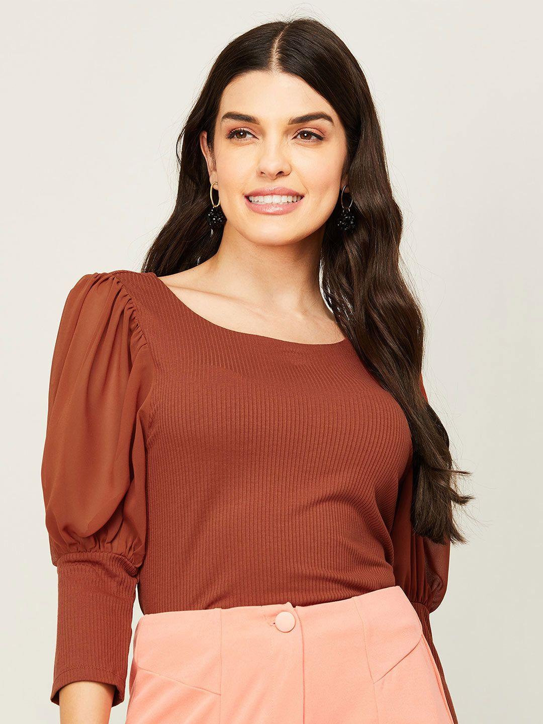 code by lifestyle regular puff sleeves top