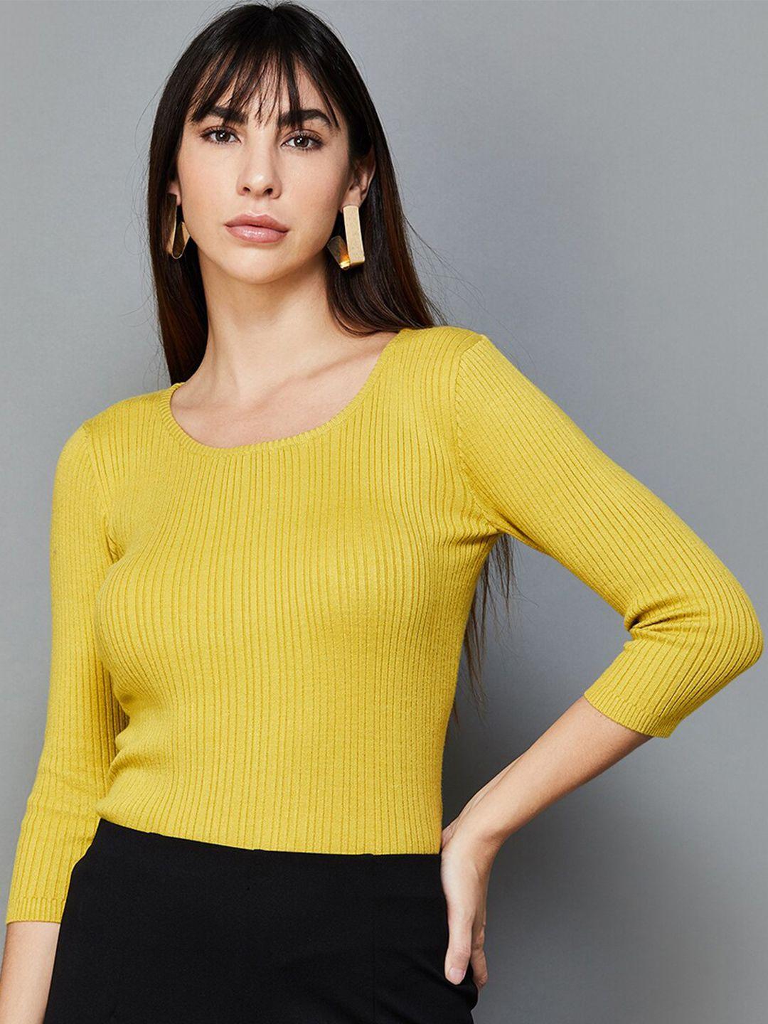 code by lifestyle round neck fitted top