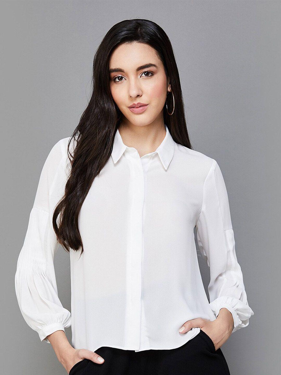 code by lifestyle shirt collar cuffed sleeves shirt style top