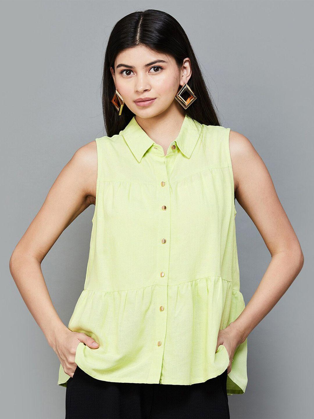 code by lifestyle shirt collar sleeveless top