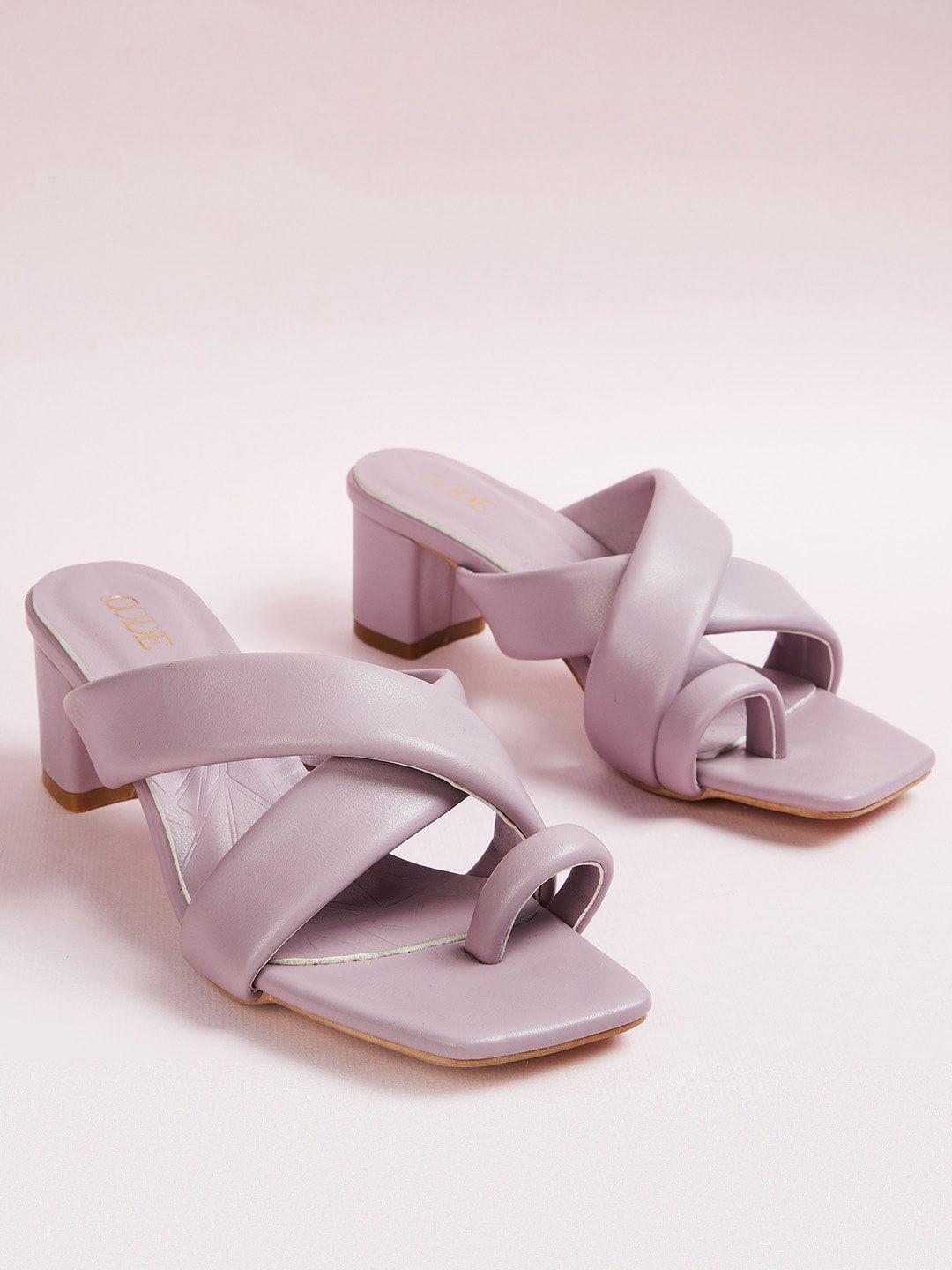 code by lifestyle solid open toe block heels