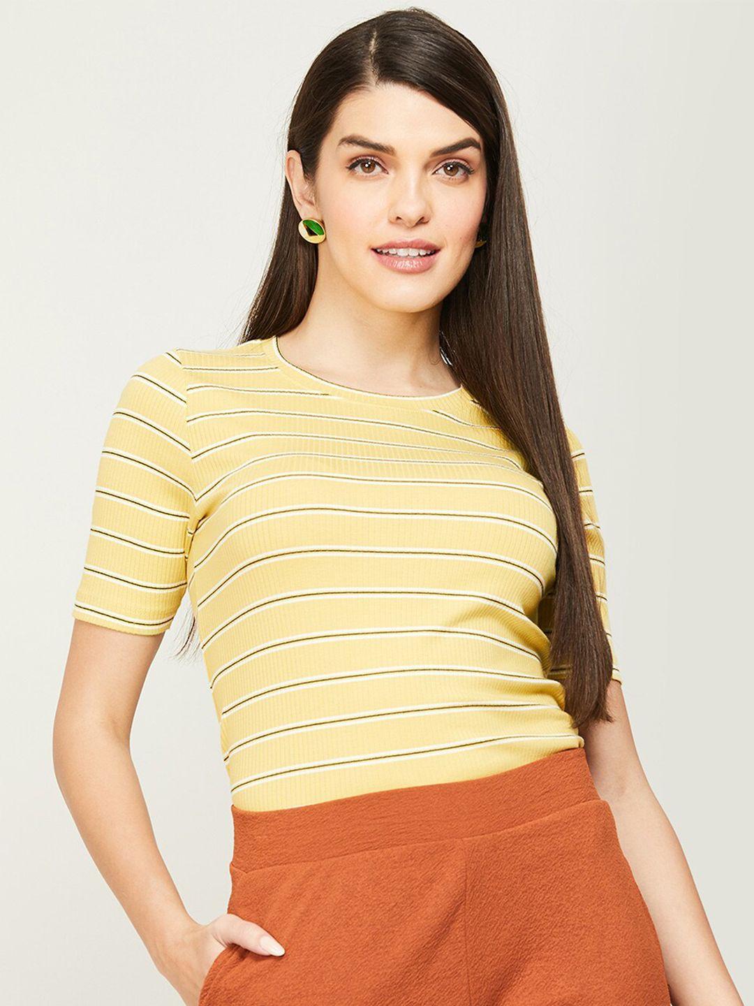 code by lifestyle striped cotton t-shirt