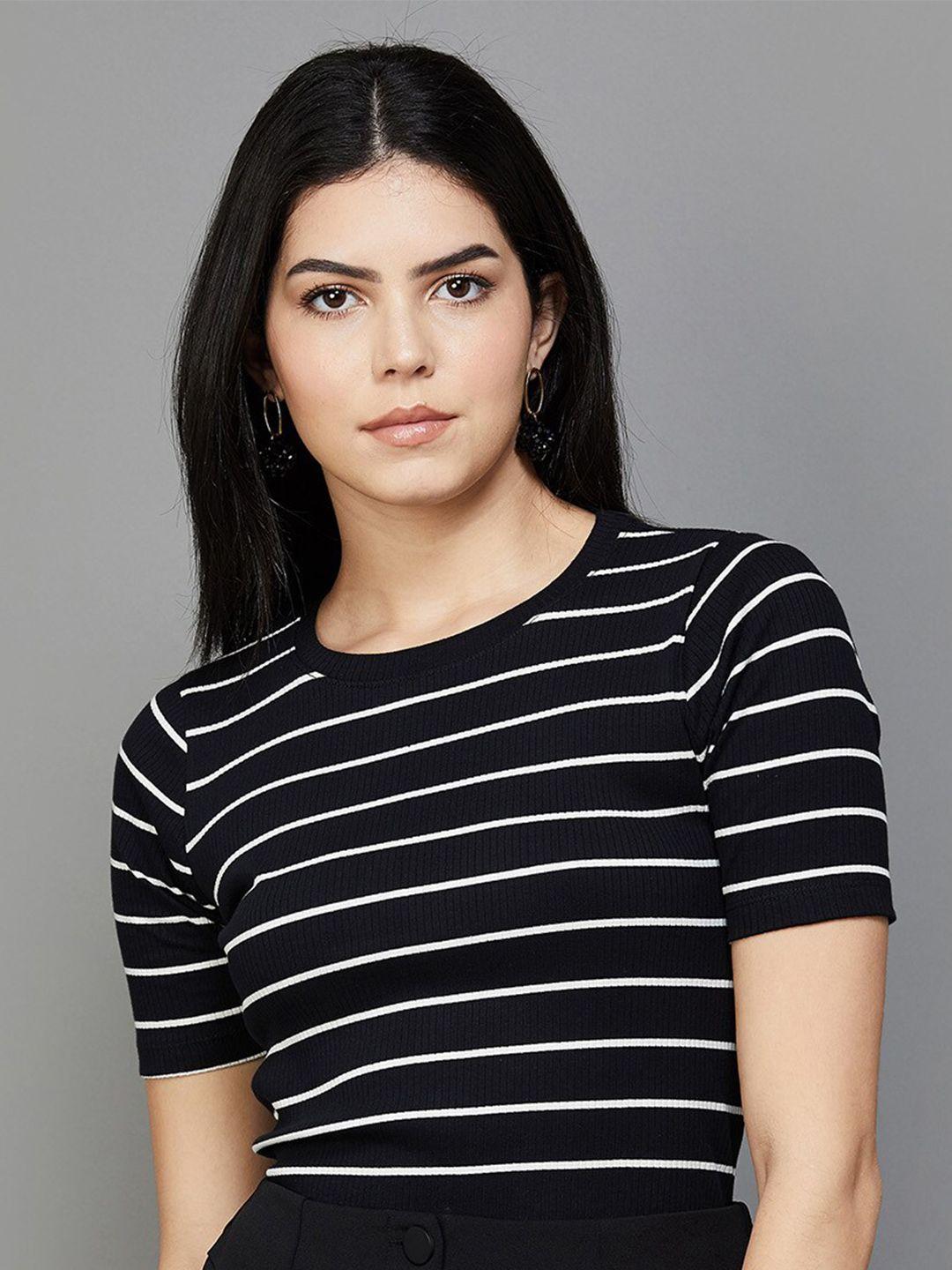 code by lifestyle striped cotton t-shirt