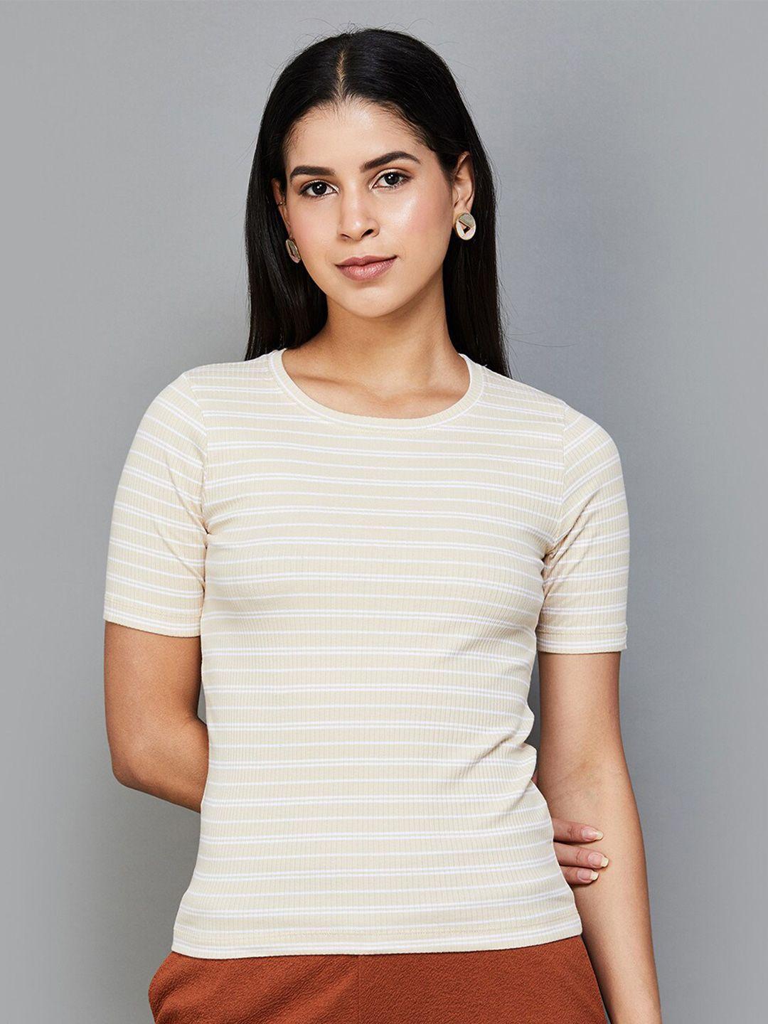 code by lifestyle striped cotton top