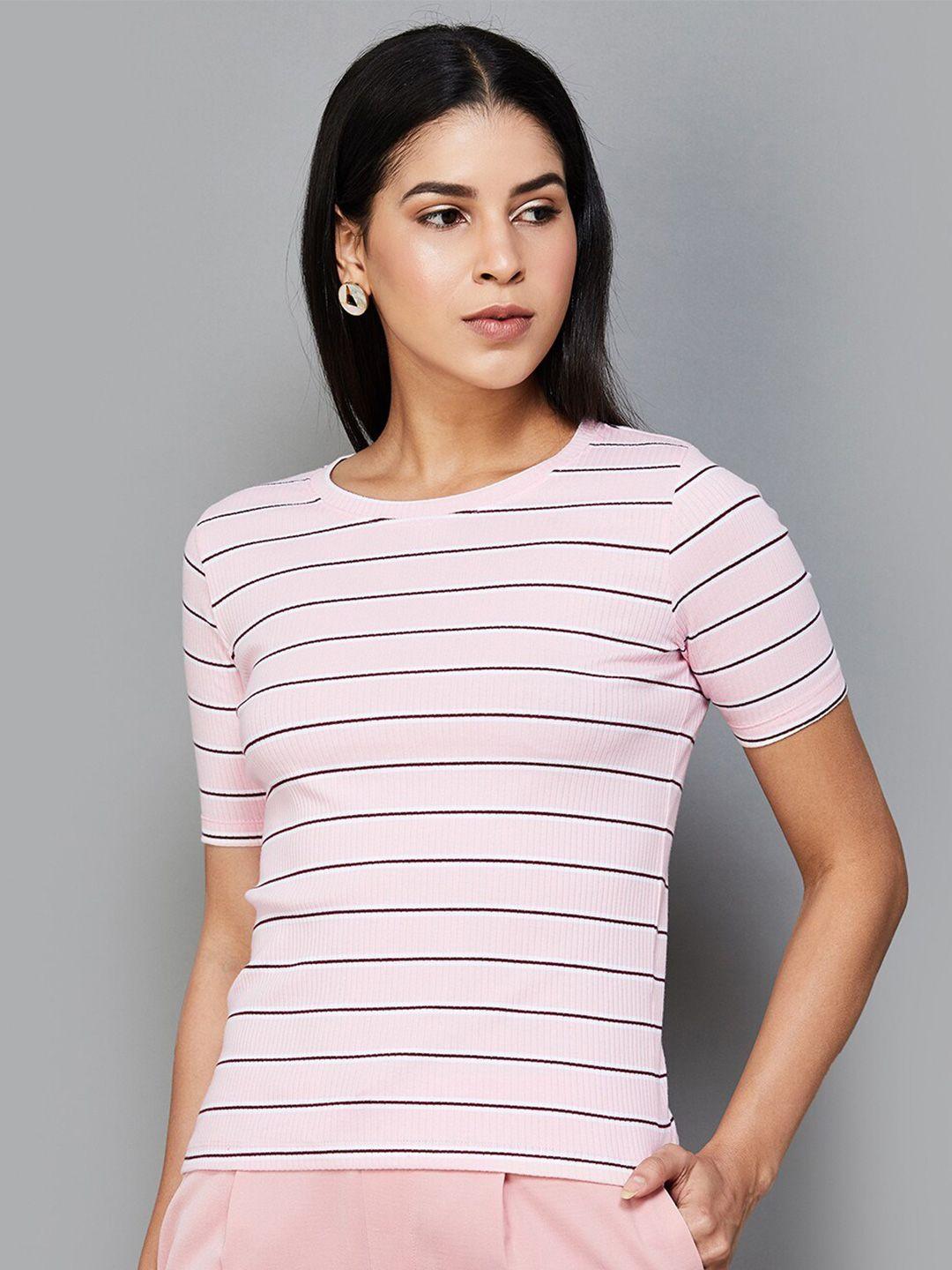code by lifestyle striped cotton top